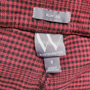 Worthington slim leg dress pants plaid woman’s 8